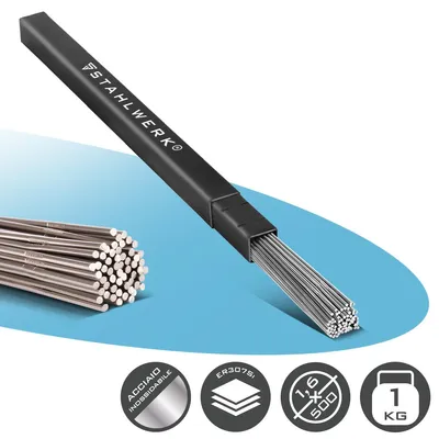 Immagine prodotto di STAHLWERK Bacchette per saldatura TIG ER307Si in acciaio inox altamente legato Ø 1,6 mm x 500 mm