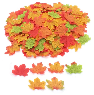 Image de Feuilles d'érable artificielles d'automne, 300 pièces, décoration d'automne, feuilles d'érable artificielles d'automne pour la décoration de mariage
