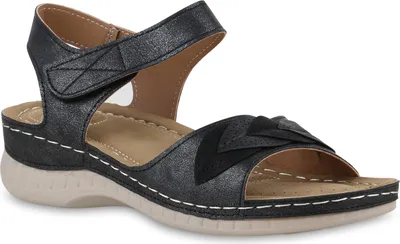 Produktbild von VAN HILL Damen Komfort Sandalen Bequeme Keilabsatz Schuhe 841647, Farbe: Schwarz, Größe: 36