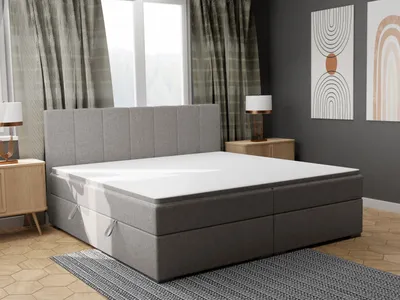 Produktbild von FEDVE Boxspringbett Schlafzimmerbett GANDIA mit 2 Bettkästen, Doppelbett mit Bonell-Matratze und Topper 160x200