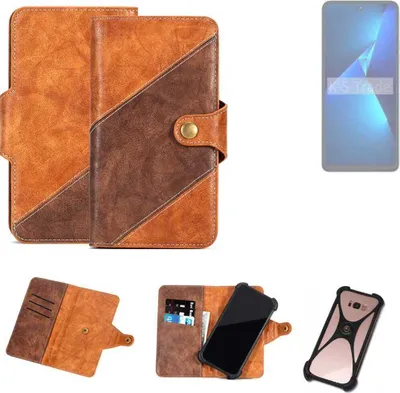 Produktbild von K-S-Trade Handyhülle Schutzhülle Bookstyle Case Wallet-Case kompatibel mit Tecno Pova 5 Cover Klapphülle Kantenschutz Smartphone dunkelbraun braun