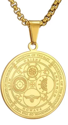 Zdjęcie produktu dla AFSTALR Archangel seal amulet naszyjnik ze stali nierdzewnej mężczyźni Style5--Or