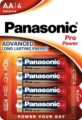 Produktbild von Panasonic 1x4 LR6PPG, Einwegbatterie, Alkali, 1,5 V, Blau, Rot, Weiß, 14,5 mm, 14,5 mm