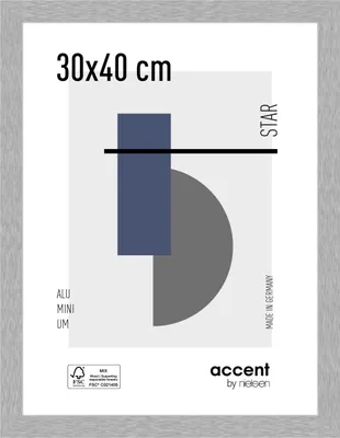 Produktbild von accent by nielsen Aluminium Bilderrahmen Star, 30x40 cm, Struktur Silber Matt
