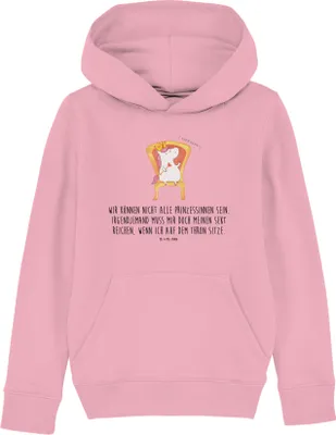 Produktbild von Mr. & Mrs. Panda Kinderpullover Einhorn Prinzessin 5-6 Jahre (110/116) - Baumwolle Pink - Geschenk, Geburtstagsgeschenk, Kinderbekleidung, Pullover, Kapuzenpullover, Hoodie
