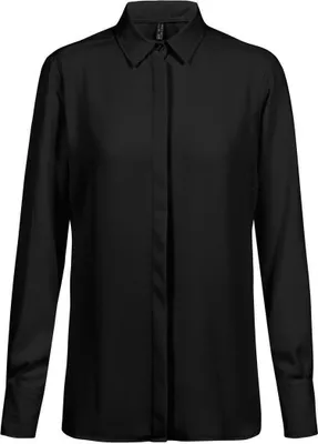Produktbild von Greiff CHIFFON Damen Chiffon-Bluse Langarm Kent Regular Schwarz 46