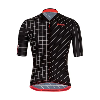 Obrázok produktu pre Santini Kurzarm Fahrradtrikot - SLEEK DINAMO - Schwarz/Rot M