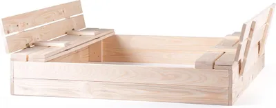 Obrázek produktu pro Pískoviště dřevěné s krytem, se 2 lavicemi, natur