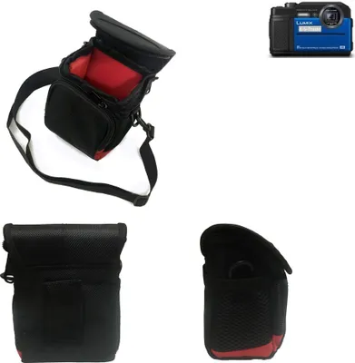 Produktbild von K-S-Trade Kameratasche Fototasche Umhängetasche Schultertasche Zubehör Tasche Schutz Hülle kompatibel mit Panasonic Lumix DC-FT7 mit Zusatzfach und