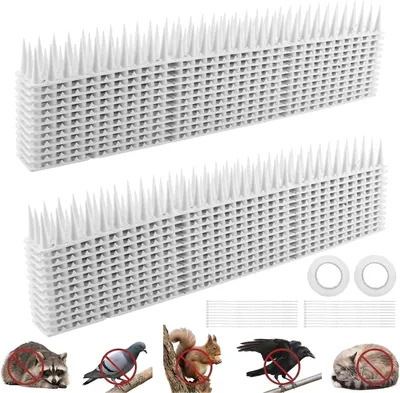 Productafbeelding van Kunststof anti-duivenpinnen, 43 x 4 x 3,5 cm, 24 stuks, geschikt voor balkon en raam