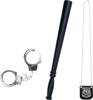 Produktbild von Wilhelm Sell® 3-teiliges Kostüm Zubehör Set "Polizei" - ideales Outfit & Accessoire für Fasching, Karneval, Halloween, Geburtstag, Motto-Partys und Fastnacht