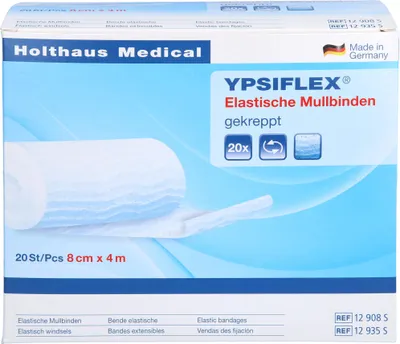 Produktbild von Holthaus Ypsiflex® Elastische Mullbinde 8 cm x 4 m - 20 Binden | Packung (20 Stück)