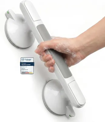 Productafbeelding van Handgreep voor senioren met zuignap, antislip, met indicatorlampjes, geschikt voor badkamer en toilet