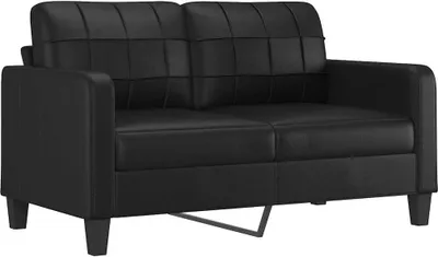 Produktbild von vidaXL 2-Sitzer-Sofa Schwarz 140 cm Kunstleder