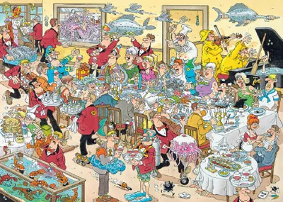 Produktbild von Jan van Haasteren 2in1 Fisch Aufgetischt & Backe, Backe Kuchen 1000 Teile, 1000 Stück(e), Humor, 12 Jahr(e)