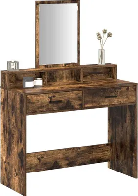 Zdjęcie produktu dla vidaXL Toaletka z drewna dębowego w kolorze wędzonym 100 x 41 x 140 cm