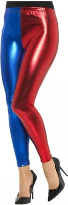 Produktbild von Rot-blaue Harlekin Kostüm Leggings für Cosplay Outfits Größe: M