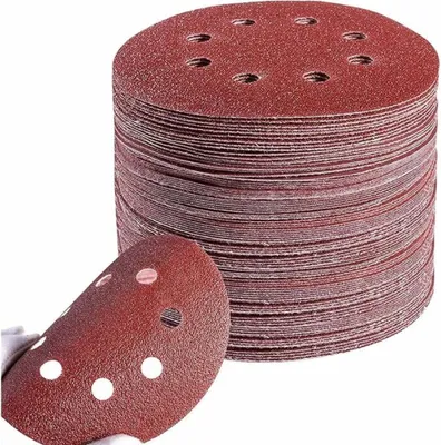 Obrázek produktu pro 100 brusných kotoučů Brusný papír 125 mm 8 otvorů Kruhový brus Zrnitost p60/80/100/120/240 Brusný kotouč pro náhodné orbitální brusky Broušení, leštění, odstraňování rzi