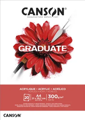 Produktbild von CANSON Studienblock GRADUATE ACRYLIQUE DIN A4 naturweiß 20 Blatt