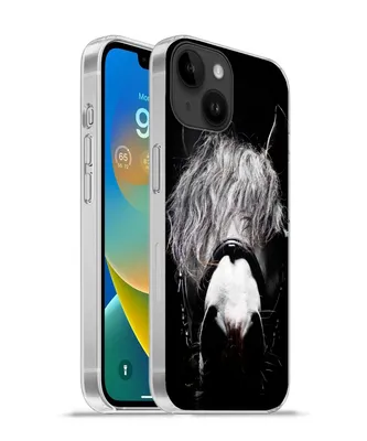 Produktbild von MuchoWow® Handyhülle Schutzhülle Hülle für Apple iPhone 14 - Softcase Pferd - Porträt - Schwarz - Weiß Silikon Softcase Handy Hülle - Mobiltelefonhülle
