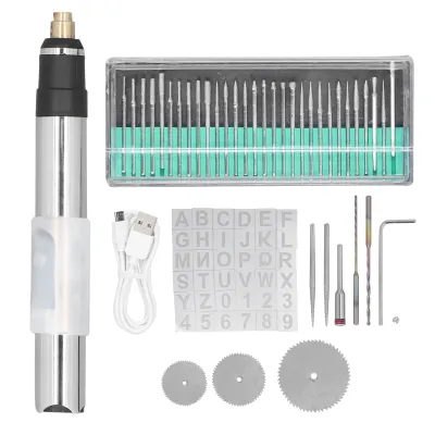 Produktbild von Akumulátorová sada elektrického gravírovacieho pera s 36 šablónami, USB dobíjací minigravírovací stroj vo formáte pera, 25 W