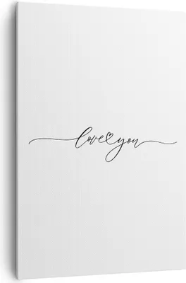Produktbild von Bild auf Leinwand - Leinwandbild - Einteilig - Ich liebe dich handschriftlich - 70x100cm - Wand Bild - Wandbilder - Leinwanddruck - Wanddekoration - Leinwand bilder - Wandbild - PA70x100-4644
