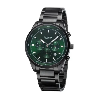 Produktbild von Regent Herren Uhr Chronograph BA-758 Edelstahl Ionen schwarz plattiert