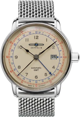 Zdjęcie produktu dla Herrenuhr - Automatik Dual Time mit Metlallarmband - Zeppelin Modell: 7668M-5