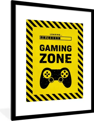 Produktbild von MuchoWow® Gerahmtes Poster Spiele - Zitate - Controller - Spielzone - Spiel 60x80 cm - Poster mit Schwarzem Bilderrahmen Wandposter Rahmen Foto Bilder - Wohnzimmer - Dekorationen - Prämie