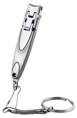 Immagine prodotto di INF Tagliaunghie Pieghevole con Portachiavi - Tagliaunghie Portatile in Acciaio