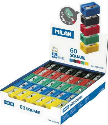 Produktbild von Milan Displayschachtel 60 Quadratische Bleistiftspitzer Durchsichtig Durchsichtig One Size