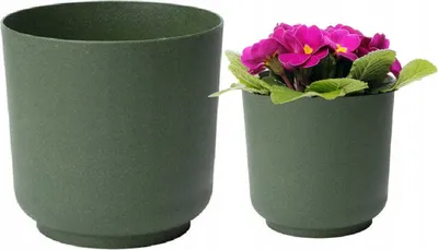 Produktbild von Matte Blumenhülle grün Kunststoff ECO WOOD Satina 15x14,9 cm