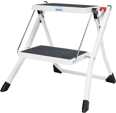 Produktbild von Treppe "Picoly", weiß, 2 Stufen, klappbar, Stahl, KRAUSE 130983