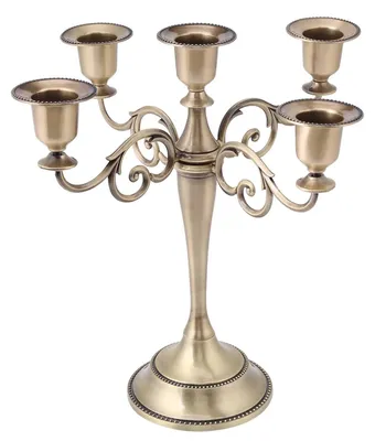 Produktbild von 5-armiger Antiker Kerzenhalter aus Metall für Hochzeiten und Wohnkultur