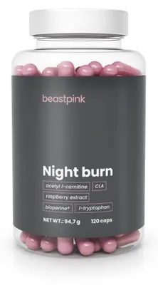 Produktbild von GymBeam - Night Burn - BeastPink, 120 Kapseln