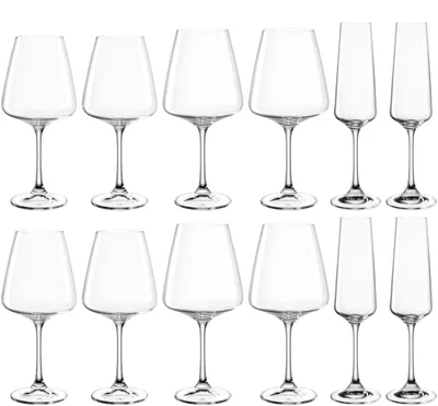 Produktbild von LEONARDO HOME Paladino Kelch-Glas Set - 12er Set - Weißwein- - Rotwein- und Sekt