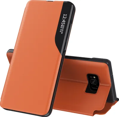 Image de Etui pour Galaxy S8, Smart View Window Flip StandPolyuréthaneLeather Protective Case for Samsung Galaxy S8 Orange
