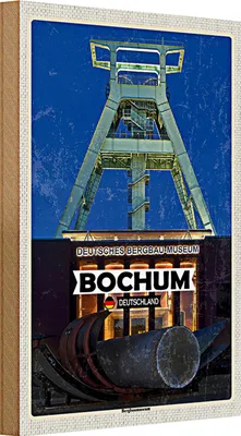Produktbild von Holzschild Städte Bochum Bergbaumuseum Deutschland 20x30cm
