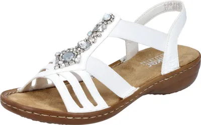 Produktbild von Rieker Damen Sandale Slingback Glitzersteine 60839, Größe:38 EU, Farbe:Weiß