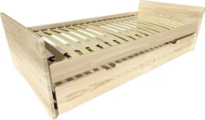 Produktbild von Ausziehbares bett 90x200 ABC aus Massivholz - Naturlack