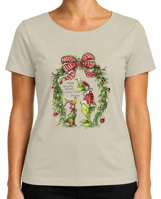 Imagen del producto de Grinch. Quizás la Navidad significa un poco más. Camiseta para mujer con diseño "Lustig" (divertido), color natural, talla L