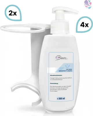 Produktbild von SET: Mini Fix-System - 2x Mini Fix Spender, weiß oder schwarz + Hand- & Hautdesinfektion, medizinisch, 4x300 ml : Farbe - Weiß Farbe: Weiß