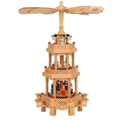 Produktbild von CASARIA Weihnachtspyramide aus Echtholz 3 Etagen