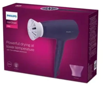 Produktbild von Fön Philips Series 3000 BHD340/10 ThermoProtect, 2100 W, 6 Einstellungen, Kaltlufttaste, mit Konzentratoraufsatz