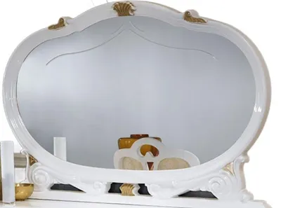 Produktbild von Barock Wandspiegel Bella in Weiß/Gold Hochglanz