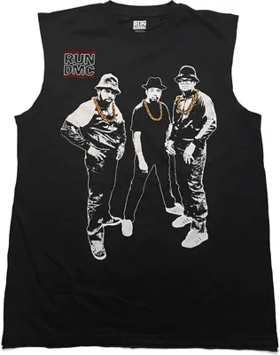 Produktbild von Run DMC - "Gold Chains" Ärmelloses Oberteil für Herren/Damen Uni RO5416 (XXL) (Schwarz)