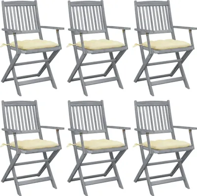 Produktbild von Maison Exclusive - Klappbare Gartenstühle 6 Stk. mit Kissen Massivholz Akazie