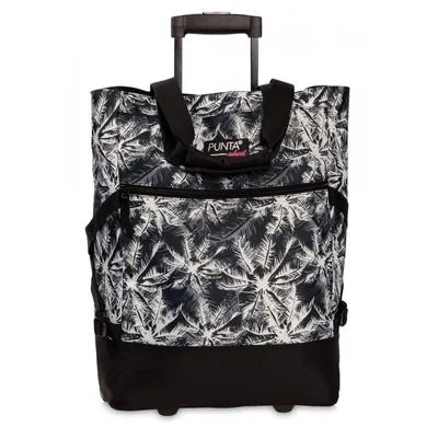 Image de Punta Wheel Print Chariot d'achat Shooping Trolley 10008, Couleur:Blanc/Noir
