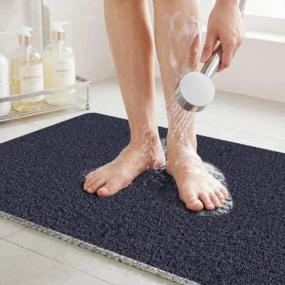 Immagine prodotto di Tappetino antiscivolo per doccia, 40x60 cm, in PVC, colore blu, ad asciugatura rapida, resistente alla muffa