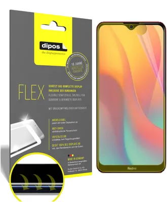 Zdjęcie produktu dla 2x folia ochronna dla Xiaomi Redmi 9A, 100% pokrycie ekranu, Dipos Flex